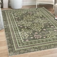 thumbnail image 1 of Leaves Area Rug with Non-Slip Backing, Vintage Art Watercolor Branches and Flowers on Charcoal Grey Background, Quality Carpet for Bedroom and Dorm Room, 4' X 5.7', Sage Green, by Ambesonne, 1 of 6