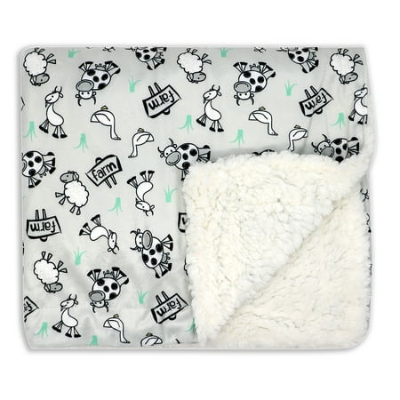 UPC: 0620281168956 | Baby Boys and Girls Farm Minky Sherpa Blanket