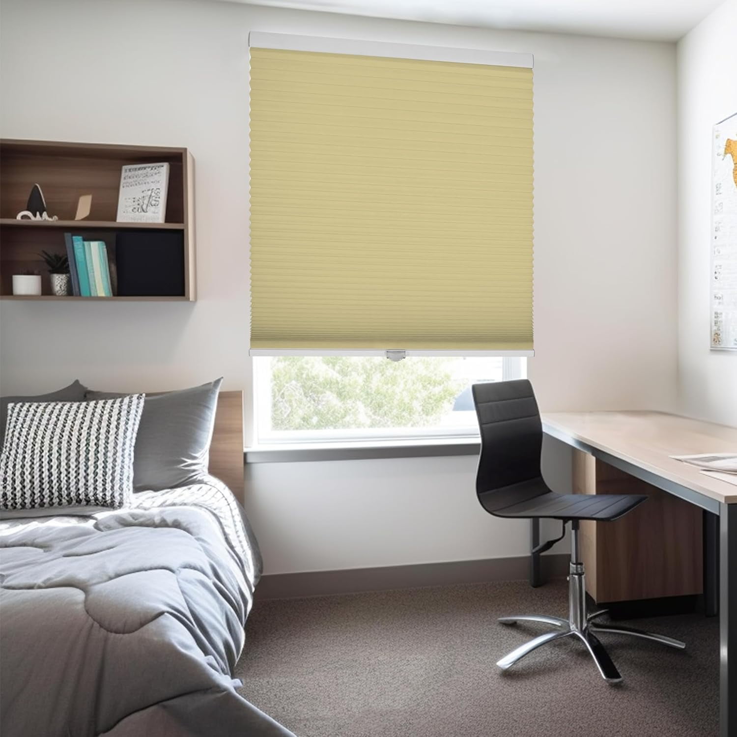 Chicology Cream Cordless Blackout Cellular Shades 34.25 in. W x 48 in. L