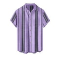 thumbnail image 5 of Inglocry Men's Cuban Guayabera Shirts - Casual Short Sleeve Cotton Linen Button Down Shirt Summer Regular Fit Beach Tops Light Purple 4XL, 5 of 5