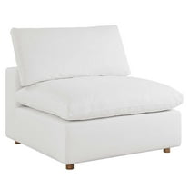 Modway Commix Down Filled Overstuffed Armless Chair, White