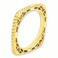 thumbnail image 3 of 925 Sterling Silver Gold Plate Square Stackable Ring, 3 of 7