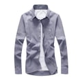 thumbnail image 2 of pstuiky Camisa de manga corta para hombre, Camiseta informal de manga corta con botones y solapa de color liso para hombre camisas casuales para hombre l, 2 of 3