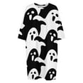 thumbnail image 4 of Cute Ghost Pattern Black And White Sleepshirts For Sleeping Travels Loose Sleepdress Pajama Dress Soft Nightdress Sleepwear, 4 of 7