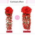 thumbnail image 4 of Cesta colgante de pared con 5 pétalos de orquídeas, flores artificiales violetas, simulación de flor falsa para boda, jardín, decoración de fiesta al aire libre, 4 of 4