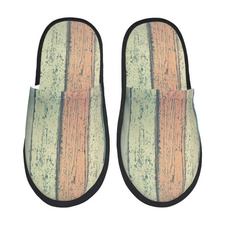 

Yiaed Hardwood Print Unisex House Slippers Slip on Warm Shoes Indoor Outdoor with Anti-slip sole-Large