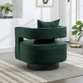 thumbnail image 4 of 29"W Boucle Upholstered Swivel Armchair Single Sofa Green/Metal Base, 4 of 5