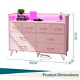 thumbnail image 4 of Commode à 8 Tiroirs, Commode Moderne pour Chambre avec Lumières DEL et Station de Recharge, Commode en Bois avec Espace Ouvert, pour Entrée, Salon, 4 of 7