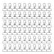 thumbnail image 1 of 38.5mm/1.5in High Silver White Zinc Alloy D Ring Clasp - 60PCS, 360 Degree Rotation, Flexible Key Chain Clip Hook, 1 of 5