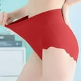 thumbnail image 5 of Xijirk Panties for Women,Plus Size Ice Silk Briefs High Waist Seamless Breathable Summer Thin for Lifting And Comfort,Womens Underwear,45-55KG,Brick Red, 5 of 5