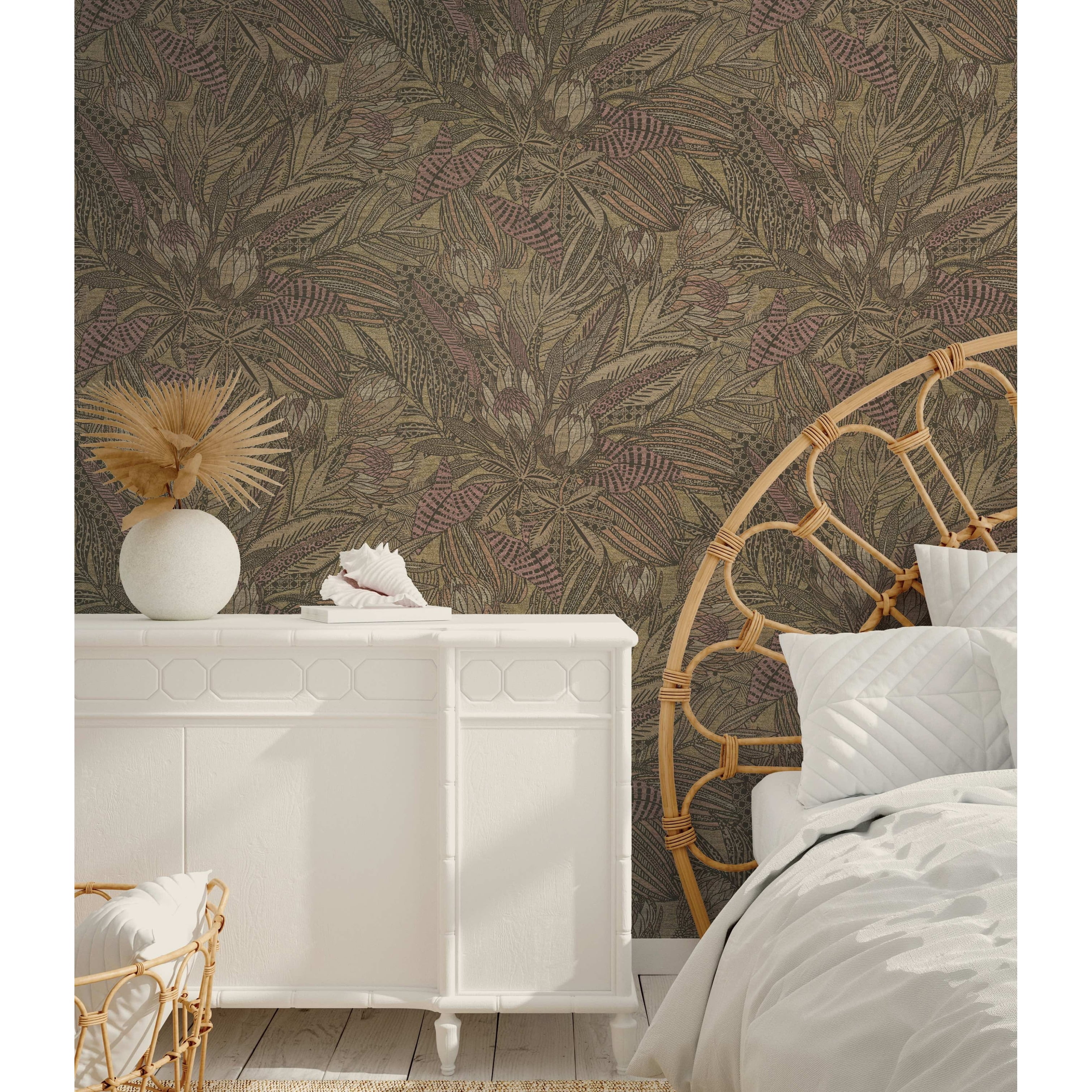 Holden Susara Tropical Textured Eco-Foam Wallpaper  396in x 20.8in Navy Blue