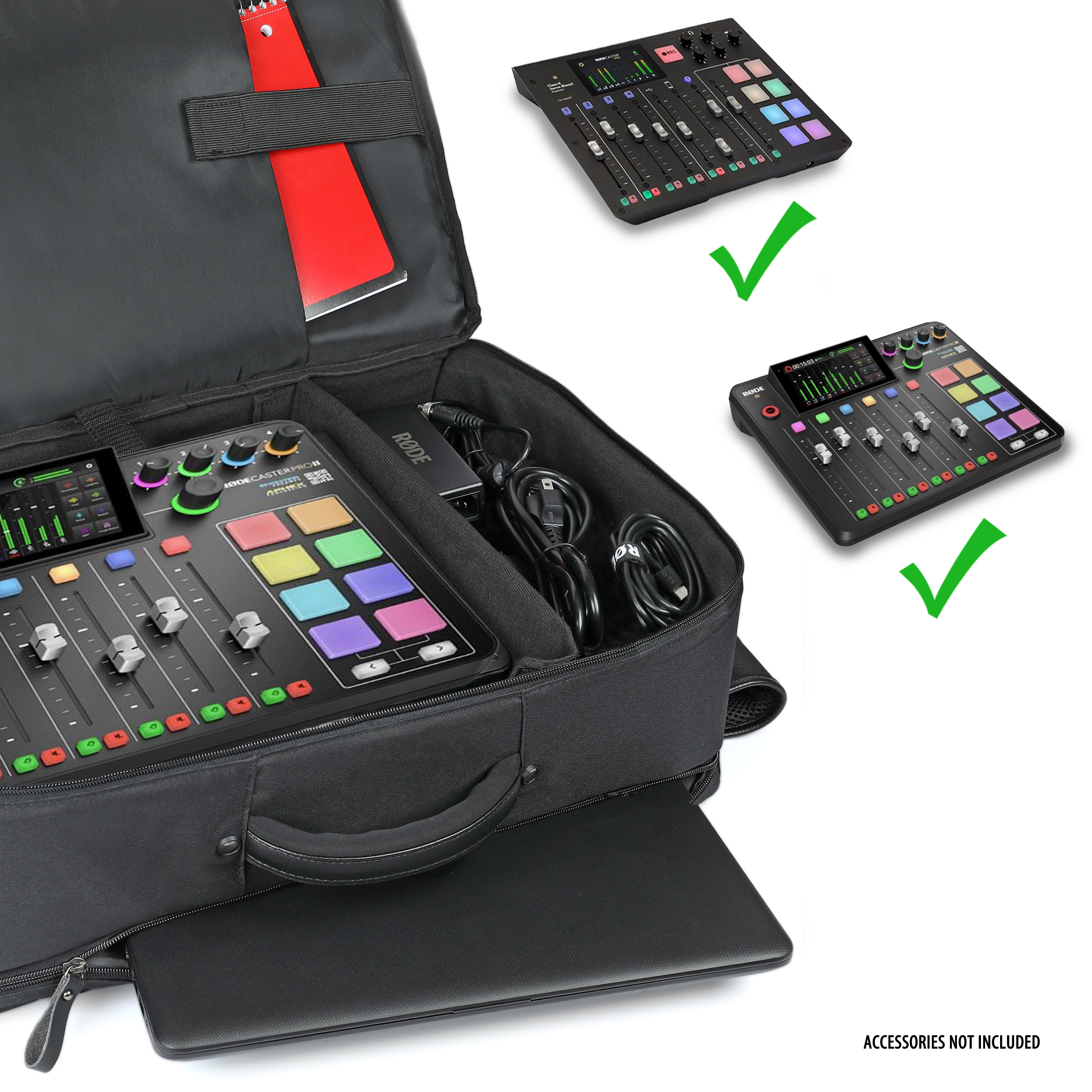 GOgroove Audio Mixer Backpack - Podcast Mixer Travel Case Compatible with RODECaster Pro, RODECaster Pro II, Podcast Microphone & More Podcast Equipment with Customizable & Scratch Resistant Interior - image 2 of 9