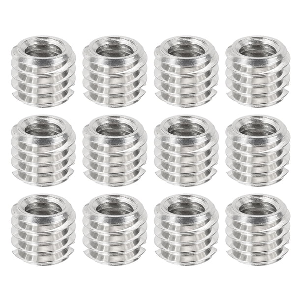 Adaptadores de tornillo convertidor hembra de 1/4" a macho de 3/8", adaptador de rosca para trípode, plateado 12 piezas
