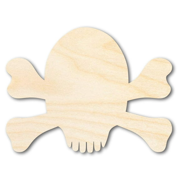 Unfinished Wood Skull and Bones Shape 5" / 1/8"
