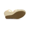 thumbnail image 5 of BLISSFUL STEP Women's Shoes Floral Lace Espadrille Wedge Heel Open Toe Sandals Yellow Purple 5.5, 5 of 7