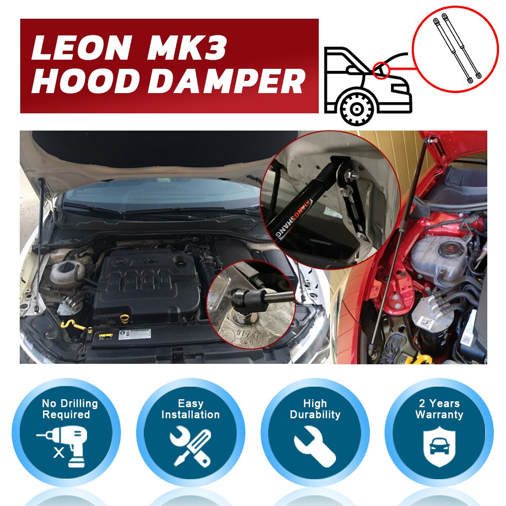 Buy XIANGSHANG Hood Struts for SEAT Leon 5F MK3 20122020 NoDrill