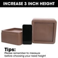 thumbnail image 6 of MQ Bed Risers 3inch, Adjustable Furniture Risers 3/6/9 inch. Heavy Duty Oversized Bed Legs Risers Can Up to 6000 lbs - Chair Risers,Sofa or Table Risers (Brown 6 Pack), 6 of 8