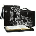 thumbnail image 4 of ZUXONGSY Daisy Flower Dragonfly Stars Sky Print PU Leather Bible Cover for Women Men Minimalist Design Bible Carrying Case with Detachable Wristlet Strap Scripture Bag for Religious, 2XL, 4 of 7