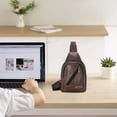 thumbnail image 6 of Pklyzj Clearance Men's Soft Leather Chest Bag Stylish One-Shoulder Bag Waterproofing Casual Business Crossbody Sling Bag Grocery & Essentials, 6 of 6