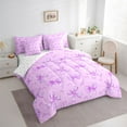 thumbnail image 3 of Feelyou Dreamy Purple Bowknot Bedding Comforter Set 7pcs, Boy Girl Queen Bedding Sets, 3 of 8