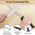 thumbnail image 4 of Ikoopy Kitchen Knife Honing Rod 10 Inch Carbon Steel Knife Sharpener Rod with Ergonomic Handle and Hanging Loop Honing Steel for Men, 4 of 10