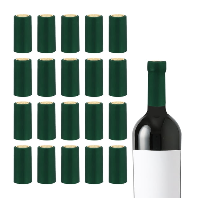 Uxcell 150Pcs Cápsulas Termocontraíbles para Sellar Botellas de Vino, 30x60mm, Verde