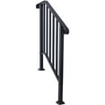 thumbnail image 5 of Handrails for Outdoor Steps, Fit 2 or 3 Steps Outdoor Stair Railing, Picket#2 Wrought Iron Handrail, Flexible Porch Railing, Black Transitional Handrails for Concrete Steps or Wooden Stairs, 5 of 9