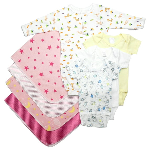 Bambini Layette Newborn Baby Girls 8 Pc Layette Baby Shower Gift Set