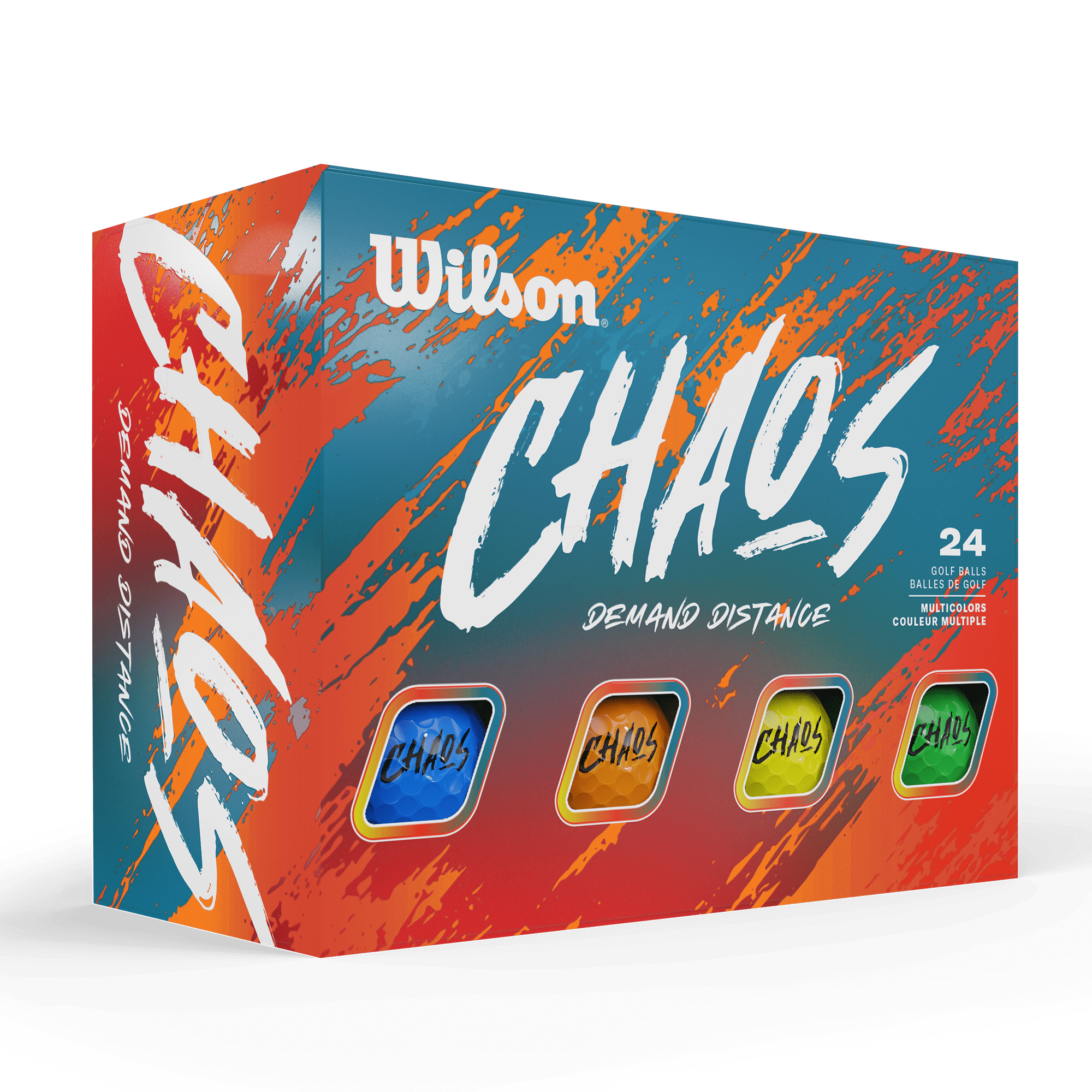 (2 pack) Wilson 2023 CHAOS Color 24pk Golf Balls