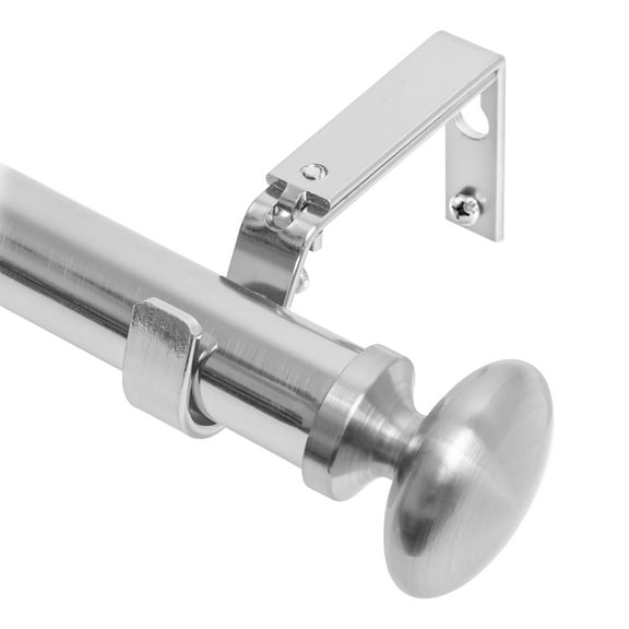 MERIVILLE 1-Inch Diameter Prima Single Window Treatment Curtain Rod, 48-Inch to 84-Inch, Satin Nickel