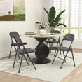 thumbnail image 2 of HOMCOM Folding Chairs Set of 4, Foldable Chairs with Cushions, Dark Grey, 2 of 10
