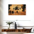 thumbnail image 3 of Elephant Stock Battlefield Helicopter Wall Art - Horizontal Multi Panel Canvas - Living Room Wall Decor - Military Multi Panel - Brown And Orange Decor - 33" x 20", 3 of 8