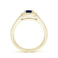 thumbnail image 2 of ANGARA Natural Oval Blue Sapphire Halo Ring with Diamond Accents in 14K Yellow Gold for Women (Size-6x4mm) | September Birthstone, Anniversary, Jewelry Gift for Women | Natural Blue Sapphire Ring, 2 of 9