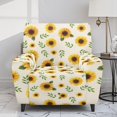 thumbnail image 2 of FKELYI Recliner Slipcover Sunflower Leaf Print Stretch Fabric Reclining Chair Protector for Single Seat Lounge Armchair Anti-Dust Furniture Cover, 2 of 7