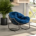 thumbnail image 7 of HONEY HOME Outdoor Papasan Rocking Chair, Oversized Indoor Rocking Chair with Cushion, Rattan Wicker Egg Chairs with Steel Frame, Porch Rocker Chairs Furniture for Garden Lawn Bedroom Living Room, 7 of 7