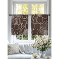 thumbnail image 4 of Brown Flowers Sheer Curtains 45 Inch Length 2 Panels Set Window Treatments, Spring Floral Botanical Modern Art Rod Pocket Semi Curtains for Living Room/Bedroom/Kitchen Décor, 104"W x 45"L, 4 of 7
