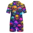 thumbnail image 4 of SwiftWear Halloween pajamas Women 2 Piece Satin Pajama Set Short Sleeve Button Down Shirt with Pocket & Shorts Cute Pjs Loungewear, 4 of 8