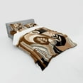 thumbnail image 2 of Ambesonne Monstera Bedding Set 4 Pcs, Boho Arrange Mid Century, Queen, Dark Cocoa Pale Brown, 2 of 2