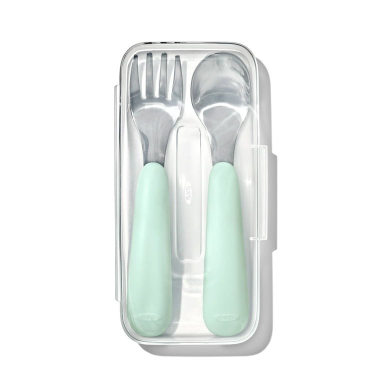 OXO Tot Toddler Fork and Spoon Set with Carrying Case photo 1