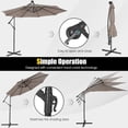thumbnail image 2 of 10 ft Outdoor Patio Umbrella with Solar Lights & Cross Base,Adjustable Tilt Offset Cantilever Umbrella for Garden Deck Backyard Swimming Pool, 2 of 10