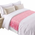 thumbnail image 2 of Bed Runner Scarf for Queen Size Bed, Pink Snowflakes Christmas Beds Scarf Throws for Foot of Bedding, Winter Holiday Xmas Snowflake Decorative Beds Runners for Bedroom Guestroom, 83"x20", 2 of 8