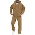 thumbnail image 3 of Frnrwgo Men's 2-Piece Hoodie and Pants Set Loose Fit Warm Comfortable Casual Tracksuit Fall Winter Outfit with Pockets, 3 of 8