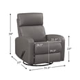 thumbnail image 2 of OakvillePark Bramblecrest Leather Match Swivel Glider Reclining Chair, Mocha, 2 of 14