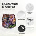 thumbnail image 6 of Picia Vintage Floral Pattern Women's 2 in 1 Athletic Running Shorts High Waisted Workout Casual Gym Sweat Shorts with Comfy Liner Zipper Pockets-Large, 6 of 9