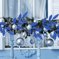 thumbnail image 6 of Glittered Gold Leaves, 13" Artificial Glitter Blue Pick, Christmas Tree Branches and Sprays for DIY Wreath Floral Arrangement Christmas Tree Decorations, Blue, 20 Pack, 6 of 8