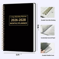 Monthly Planner 2026-2028 | 3-Year Undated Organizer | Thick 120gsm Paper | Leather Cover Notepad | Ample Note Space | Portable Appointment Book | 1 Pack