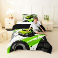 thumbnail image 4 of Manfei Cute Garbage Truck Twin Comforter Sets,Boys Friendly Print Bedding Set,Green,Black Reversible,2 Pieces,1 Comforter and 1 Pillowcase, 4 of 7