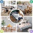 thumbnail image 2 of Blue Pioneer Flower Rectangle Tablecloth 60"x84",Waterproof Polyester Rectangle Table Cloth, Wipeable Spillproof Polyester Tablecloth for Dining, Camping, Indoor and Outdoor, 2 of 5