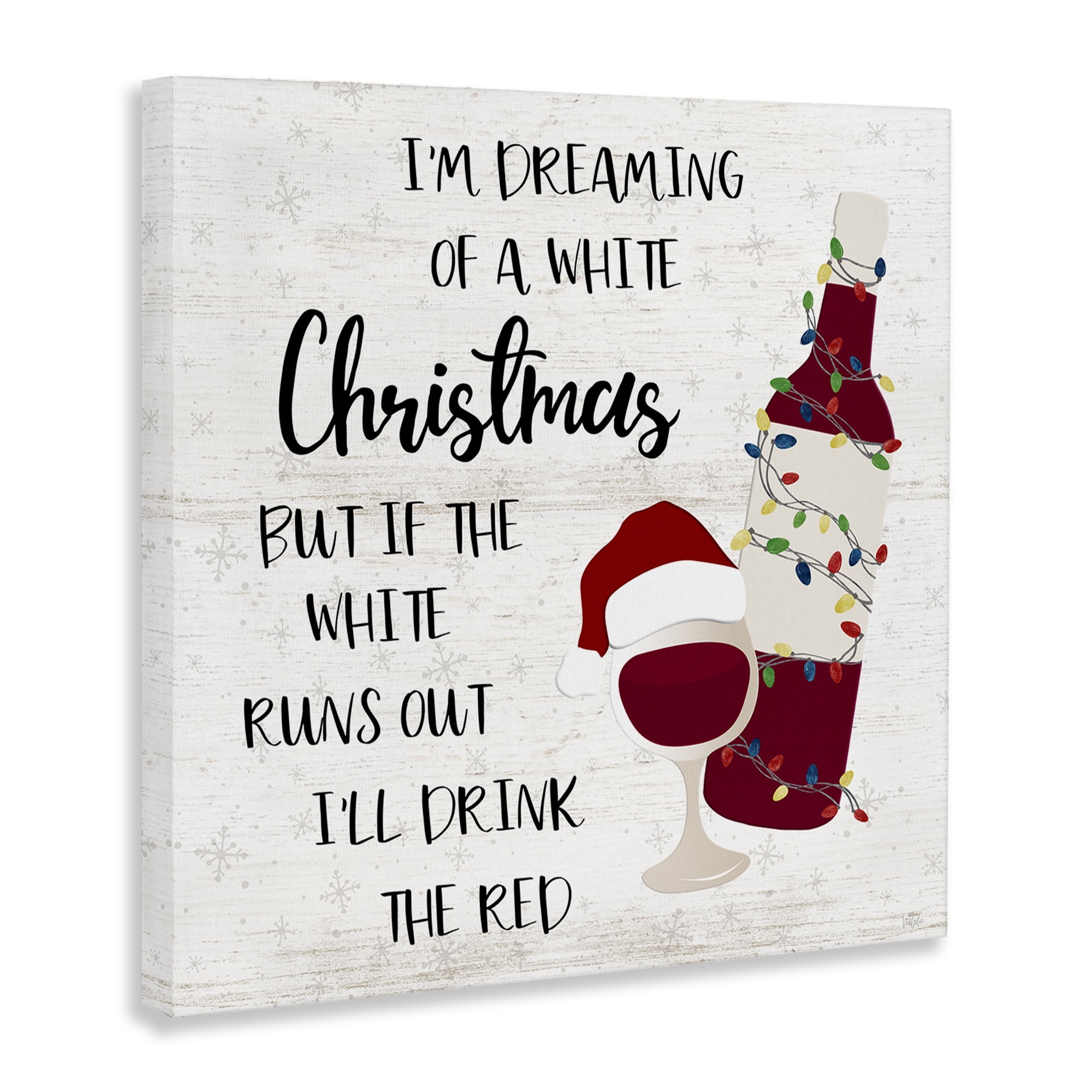 Stupell Industries Drink The Red Christmas Holiday Painting Gallery Wrapped Canvas Art Prints Wall Art, 24 x 24