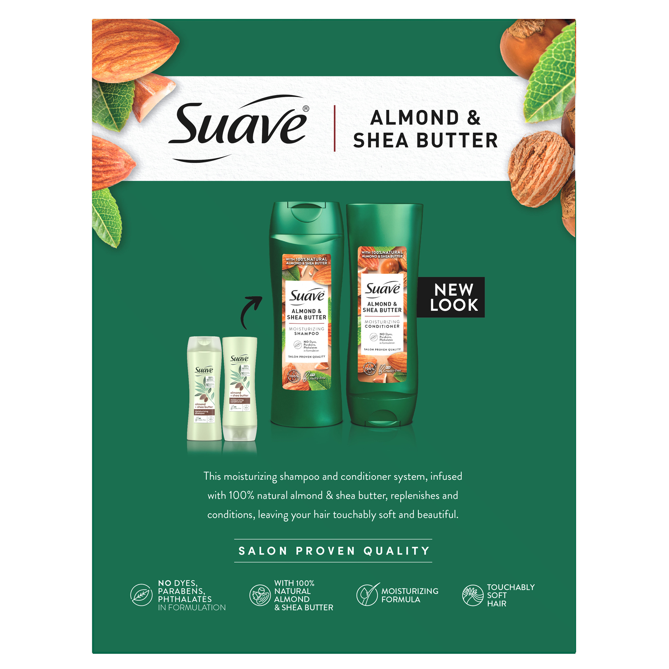 Suave Professionals Almond and Shea Butter Moisturizing Shampoo and Conditioner Paraben-free and Dye-free for Dry Hair 18 oz, 2 Count - image 5 of 13